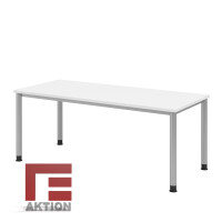 Hammerbacher Schreibtisch HS19 180x80cm Weiß/Silber - Aktionsmodell