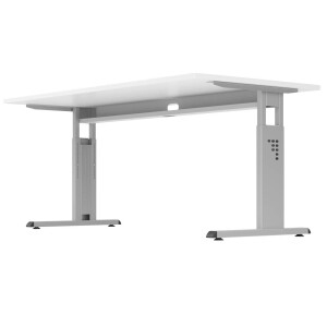 Hammerbacher Schreibtisch OS16 160x80cm Weiß/Silber...