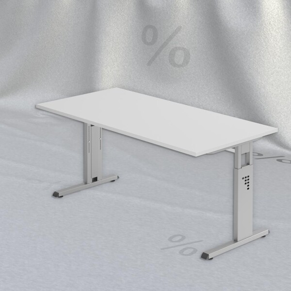 Hammerbacher Schreibtisch OS16 160x80cm Lichtgrau/Silber - Aktionsmodell