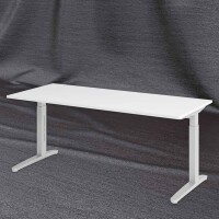 Hammerbacher Schreibtisch XB19 180x80cm Weiß/Silber - Aktionsmodell