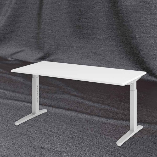 Hammerbacher Schreibtisch XB16 160x80cm Weiß/Silber - Aktionsmodell