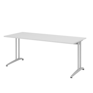 Hammerbacher Schreibtisch BS19 180x80cm Weiß/Silber...